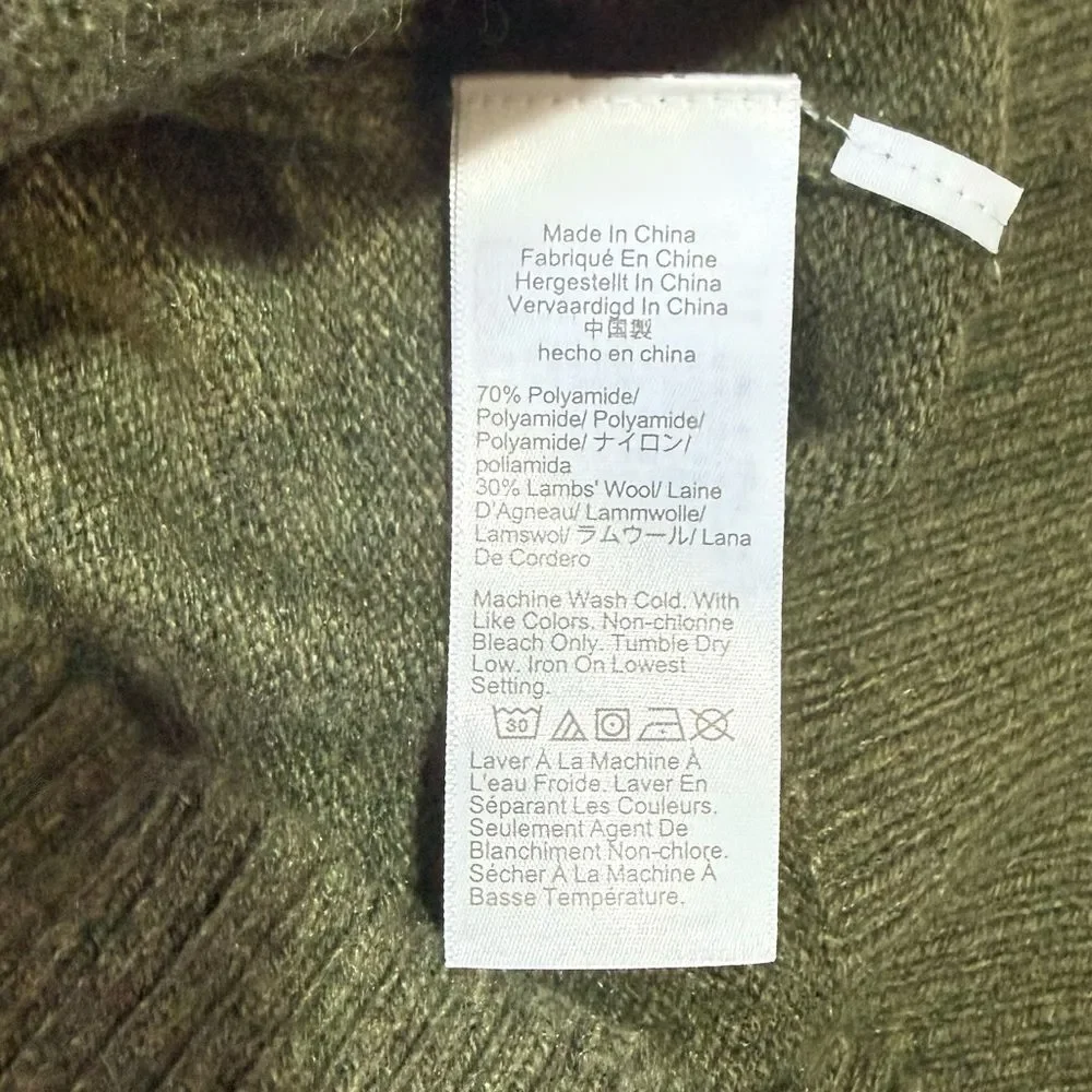 J CREW Men’s Sweater Super Soft Lambs Wool Blend Green Medium